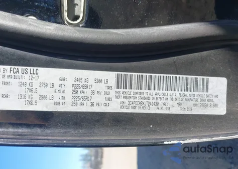 2018 Dodge Journey Se from USA, damaged, VIN 3C4PDCABXJT241430